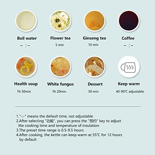 Bear YSH-C06N1 Health Pot, Electric Kettle with Cup Warmer, Glass Kettle for Coffe Tea with Infuser, Pre-set, Temperature Control, 300ml & 600ml 5