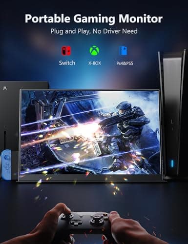 2.5K Portable Gaming Monitor, 18" 144Hz IPS Portable Laptop Monitor, Second Screen Dual USB C HDMI Computer Gaming Display with Speakers & Smart Cover, Travel Monitor for PC Phone PS4/5 Xbox Switch 3