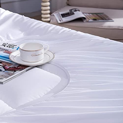 Niagara Mattress Topper Twin XL Extra Long Quilted Back Pain Relief Plush Down Alternative Pillow Top Fitted Skirt Protector Cooling Mattress Pad Deep Pocket Fits 20 Inches Soft White (39x80 Inches) 7