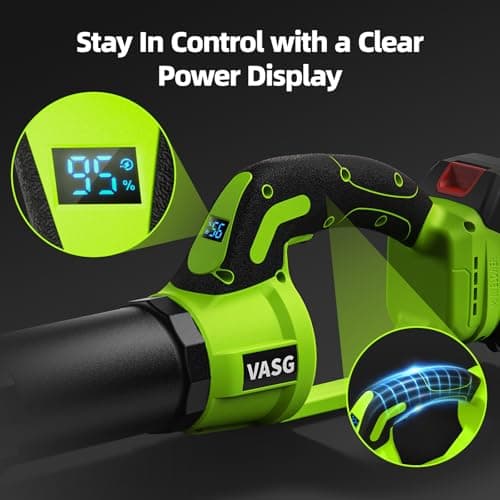 VASG Leaf Blower Cordless, 3 x 21V Batteries & Fast Charger Set, Variable Speed Mode, Lightweight Handheld Electric Leaf Blower for Lawn Care, Yard, Garden, Patio & Outdoor Cleanup 6