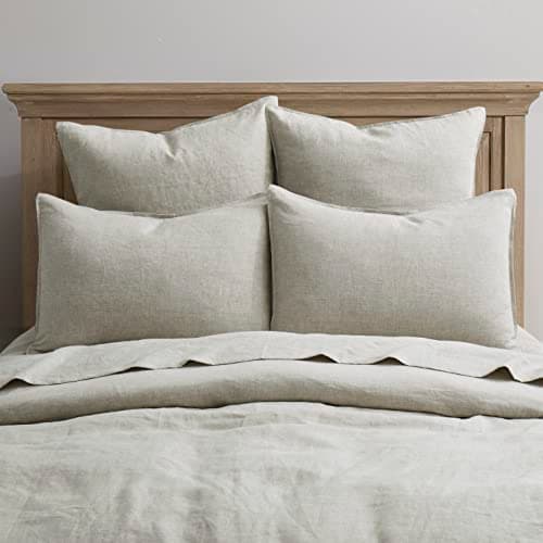 ATLINIA 100% Linen Pillowcases Set of 2, Standard Size 20" x 26" Pillow Case, Linen Pillow Sham 5
