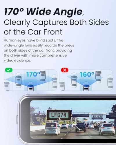 COOLCRAZY 4K Dash Cam Front, Built-in WiFi GPS, Dash Camera for Cars, 3.2" IPS Screen Dashcam with App Control, Free 32G Card, 170°Wide Angle, 24H Parking Mode, WDR, Night Vision, G-Sensor 6