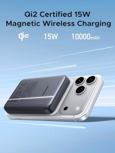UGREEN Magnetic Power Bank Qi2 Certified 15W Fast Charging Wireless Battery Pack Slim 10000mAh Magsafe Portable Charger with 20W USB-C for iPhone 17/16/15/14/13/12 Series Black 7