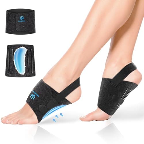 Healrecux Arch Support Braces for Plantar Fasciitis Relief, Adjustable Arch Support for Women Men with Gel Arch Inserts, Arch Support Brands Arch Sleeves for Flat Feet High & Fallen