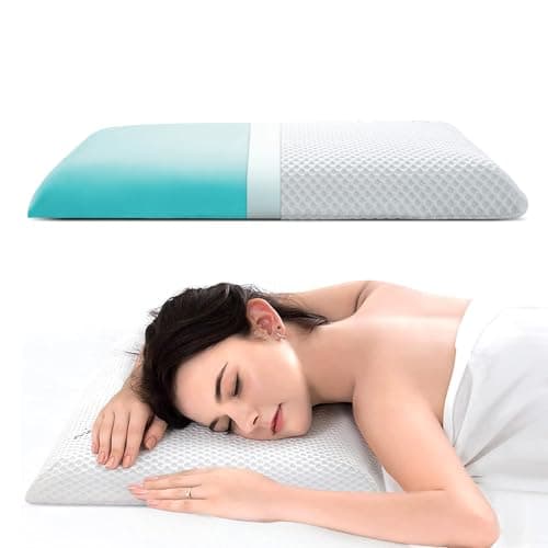 AOTOZE Ultra Thin & Flat Memory Foam Pillow 2.4 Inch Hight,Low Profile Slim & Thin Pillow for Stomach Sleeper,Side Sleeper,Oeko-TEX & CertiPUR-US Double Certification 23.5 x 15.5 x 2.4 Inches