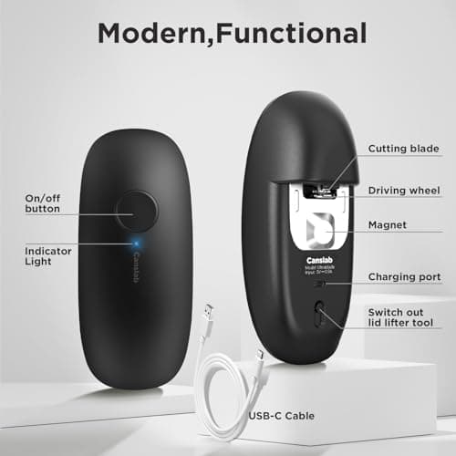 Canslab Ultrablde (Basic Version）_Rechargeable Electric Can Openers for Kitchen for Seniors with Arthritis- USB Battery Can Opener for Any Size Can - Smooth Edge, Handsfree, Wall Mountable Opener 7