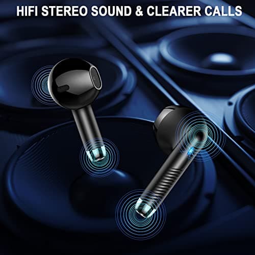 Wireless Earbuds, Bluetooth 5.4 Ear Buds LED Power Display Headphones Bass Stereo, Bluetooth Earbuds in-Ear Noise Cancelling Mic, 40H Playback Mini Case IP7 Waterproof Sports Earphones for Android iOS 6