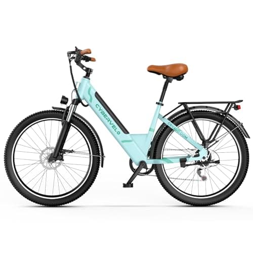 Cybervelo 1000 Peak Electric Bike for Adults,up 80 Miles Removable Battery Ebike, 26" Electric E Bike with 7-Speed,Adult Electric Bicycles for Commute Beach Snow Womens/Man All Terrain