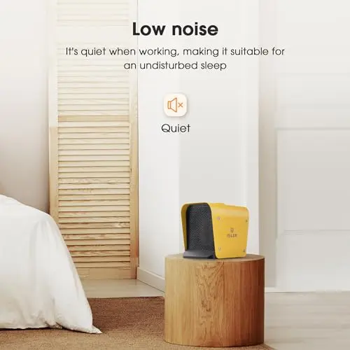 ISILER Space Heater, 1500W Portable Ceramic Space Heater with Adjustable Thermostat Tip-Over Overheat Protection ETL Certified for Home Office Garage 6