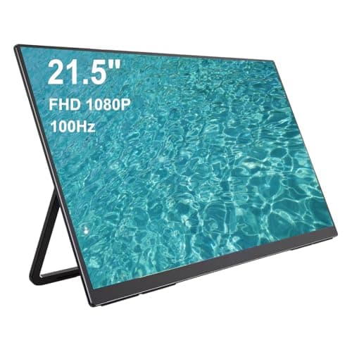 AHXJKA 21.5" 100Hz Large Screen Portable Monitor, FHD IPS Display, Gaming Monitor,Computer Screen Extender with Built-in Speakers & Kickstand -Compatible with Laptop PC Phone PS Switch