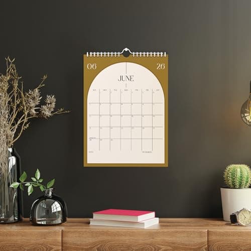 Karto Wall Calendar 2025 - Vertical 8.5x11 inch Runs Until June 2026 - Boost Your Productivity and Easy Planning with the Aesthetic Monthly Calendar - Boho Color 8