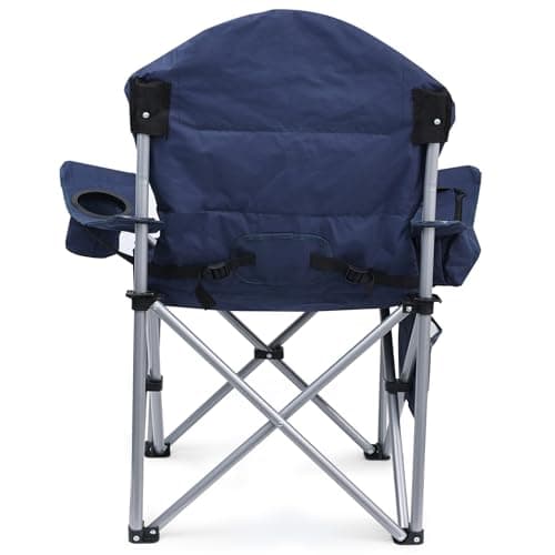 Yestomo Oversized Camping Chairs for Adults with Lumbar Support, Padded Camping Chair with Storage Pocket, Folding Chairs for Outside with Cup Holder Support to 400LBS 5