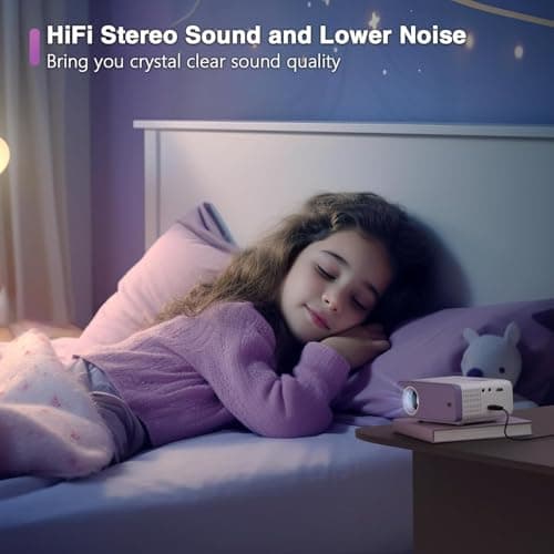 Mini Projector, VOPLLS 1080P Full HD WiFi Bluetooth Portable Projector, Outdoor Home Theater Movie Video Projector, 50% Zoom, Compatible with HDMl, USB, AV, Smartphone (15000L) 7