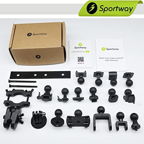 Sportway S80 Dash Cam mount, Dash Cam Mirror Mount Holder with 16pcs Joints for Rove APEMAN CHORTAU Roav Nexar iiwey YI Z-Edge Old Shark KDLINKS Crosstour VANTRUE GoPro... 99% Car Dash Cameras DVR GPS 6