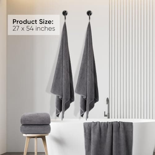 HOMEXCEL Bath Towels Pack of 2, (27 x 54 Inches) Microfiber Ultra Soft Highly Absorbent Bath Towel Set, Lightweight and Quick Drying Towels for Body, Sport, Yoga, SPA, Fitness, Grey 5