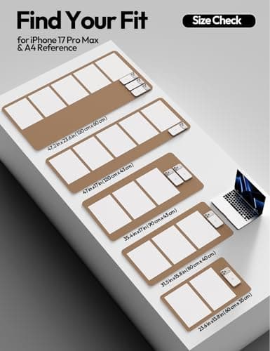 YSAGi Leather Desk Pad Protector, Office Mat, Large Mouse Pad, Non-Slip PU Blotter, Laptop Waterproof Writing for and Home (23.6" x 13.8", Khaki) 5