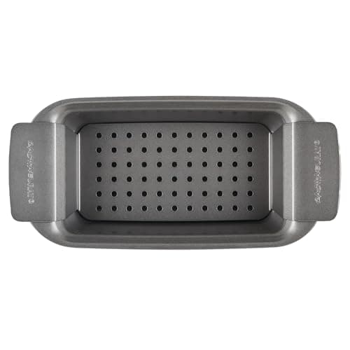 Rachael Ray Bakeware Meatloaf/Nonstick Baking Loaf Pan with Insert, 9 Inch x 5 Inch, Gray 8