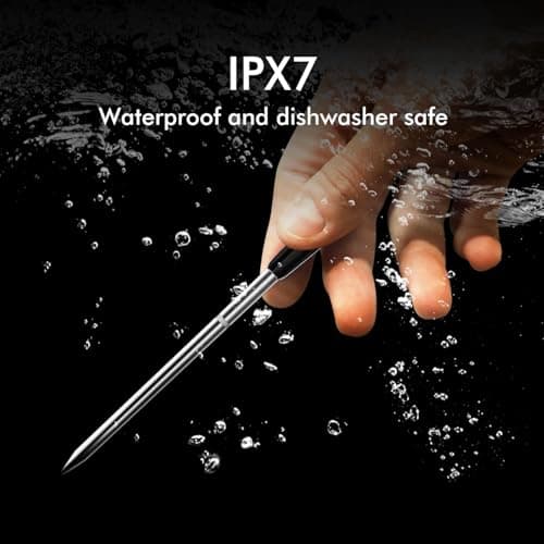 Smart Wireless Meat Thermometer with Thinnest Probe, Magnetic Bluetooth Food Thermometer, Remote Tracking and Real-Time Readings from Apps, for iOS and Android, for BBQ, Grill, Smoker 8