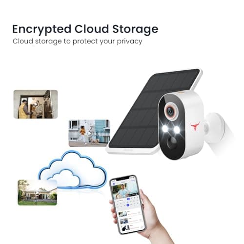 FameVibe 1080p Solar Security Camera Wireless, Smart AI Human Detection, 2-Way Audio, Color Night Vision, Cloud Storage, 2.4G WiFi, Indoor/Outdoor Surveillance Bullet Cam (2 Pack) 6