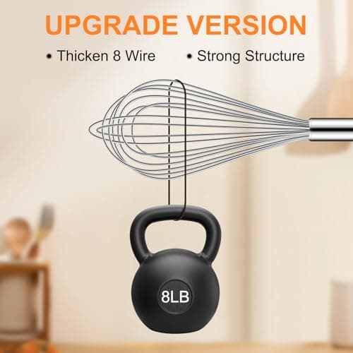 HOTEC 4 Pieces Stainless Steel Whisks Set Wire Whisk Balloon Whisk Egg Beater Kitchen Utensils for Stirring, Beating, Blending 5
