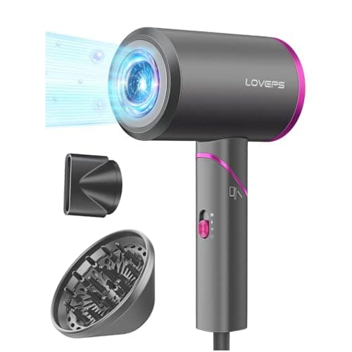 Hair Blow Dryer, Foldable Handle 1800W Ionic Travel Hiar Dryer, Constant Temperature Hair Care Without Hair Damage