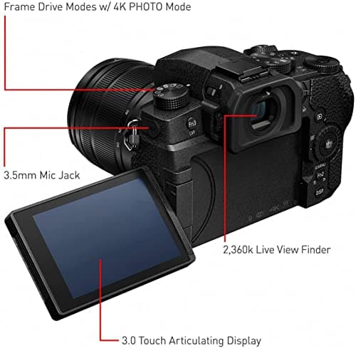 Panasonic LUMIX G95D 20.3 Megapixel Mirrorless Camera, 12-60mm F3.5-5.6 Micro Four Thirds Lens, 5-Axis Dual I.S. 2, 4K 24p 30p Video, Pre-Installed V-Log L, 3” OLED Touchscreen - DC-G95DMK(Black) 5