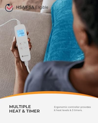 FSA Eligible Items Only List, CooCoCo Heating Pad for Back Pain Relief, HSA Store Eligible Large Heat Pad, Electric Wearable Blanket for Neck Shoulders, ETL Certified 5