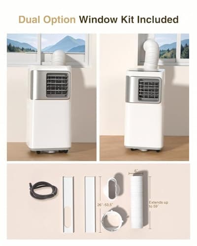 Portable Air Conditioners 16,000 Btu AC Unit 5 in 1 Wifi Smart Air Conditioner with APP, Fan & Dehumidifier, Remote, 24H, Window Kits Included Cooling for Large Room Indoor 6