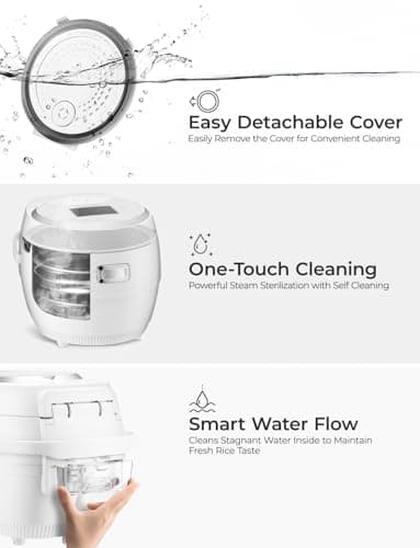 CUCKOO Micom Rice Cooker 10-Cup Uncooked / 20-Cup Cooked with Nonstick Inner Pot, Large Rice Maker with 16 Menu Options, Fuzzy Logic Technology, Auto Clean Mode, LCD Display, White (CR-1020F) 7