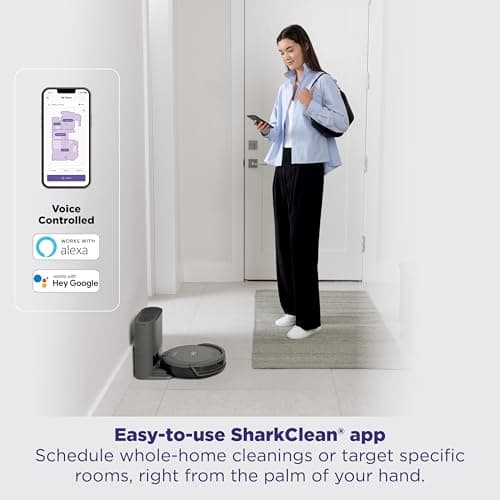 Shark Navigator Robot Vacuum and Self-Empty Base with Bagless 60-Day Capacity Self-Empty Base, SmartPath Navigation, Powerful Pet Hair Pickup, Anti-Hair Wrap, For Carpets & Hard Floors, Grey, RV2120AE 9