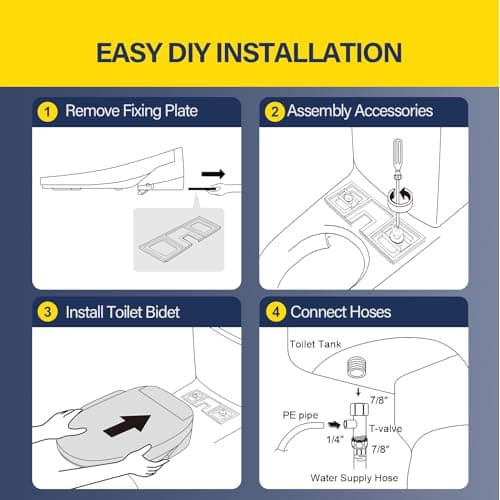Aquonderful Elongated Smart Bidet Toilet Seat, Electric Smart Heated Seat with Slow Closes, Warm Water, Dryer, Vortex Wash, Rear and Front Wash, Night Light, White, 208 (Elongated) 7