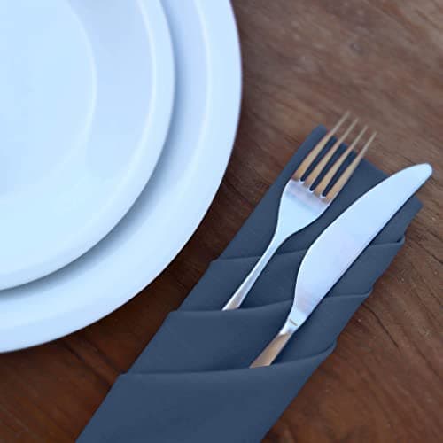 Ruvanti Cloth Napkins Set of 12, 18x18 Inches Napkins Cloth Washable, Soft, Durable, Absorbent, Cotton Blend. Table Dinner Napkins Cloth for Hotel, Lunch, Restaurant, Weddings, Parties -Ocean Blue 8