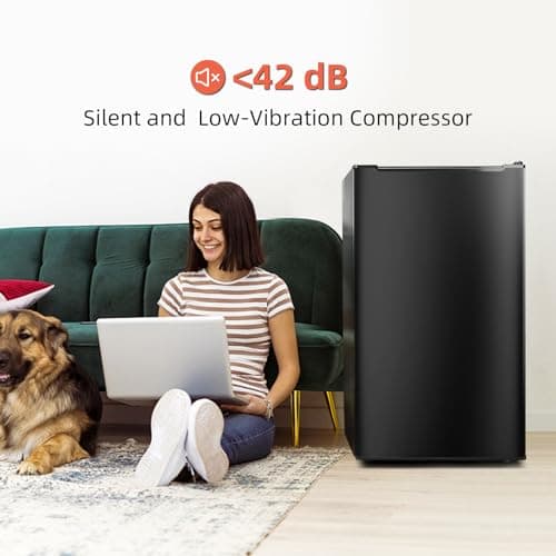 Upright Freezer with Reversible Single Door 3.5 Cubic Feet Stainless Steel Compact Freezer Black Adjustable Thermostat Removable Shelves Perfect for Garage Dorm and Kitchen 5