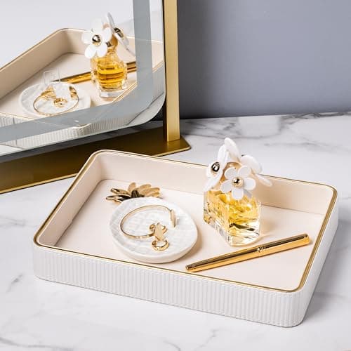 Perfume Tray Valet Tray Night Stand Bedside Organizer| Perfume Organizer Catchall| Perfume Trays for Dresser Vanity Tray for Dresser Countertop| Perfume Holder| Nightstand Organizer Women 7