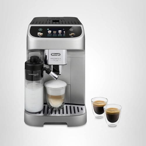 De'Longhi Magnifica Plus Fully Automatic Espresso Machine - Brew 18+ One Touch Coffee Recipes for up to 4 User Profiles, Automatic Milk Steam Wand & Built-in Grinder, Touchscreen Display 8