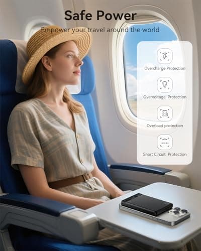 Kuulaa for MagSafe Battery Pack 10000mAh, 20W Ultra Slim Wireless Portable Phone Charger with LED Display, Magnetic Power Bank for iPhone 16/15/14/13/12 (Black) 6