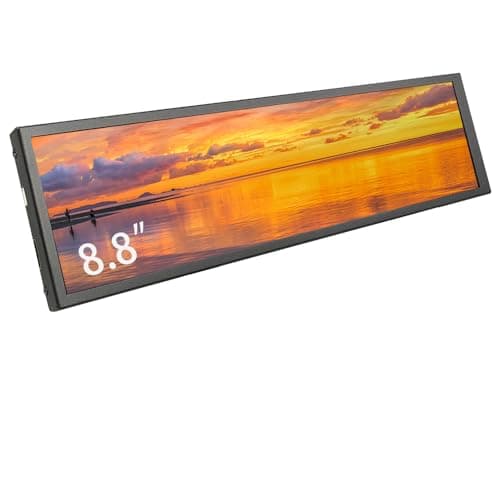 LESOWN 8.8 inch Monitor PC Case Temperature Display mini Ultra Wide Secondary Screen Long Stretched Bar Display AIDA64 PC Sensor Panel 1920x480 Small Temp Monitor for RPi CPU Monitoring