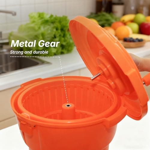 Hakka Restaurant Salad Spinner, 5 Gal/20 Qt Commercial Salad Spinner Large & Lettuce Dryer for Vegetable Friuts 6