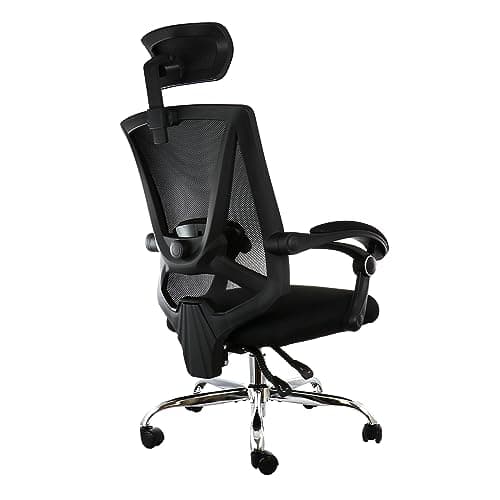 Elama Full Back Mesh Adjustable Office Chair with Headrest (Black/Black) 6