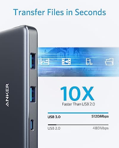 Anker USB C Hub, 7in1 Multi-Port USBC Hub with 4K HDMI, 85W PD, USB-C and 2 USB-A 5Gbps Data Ports, microSD and SD Card Reader, for MacBook Air, MacBook Pro, XPS, and More (Charger not Included) 6