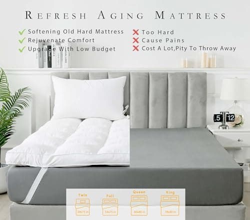 WhatsBedding 3 Inch Memory Foam Mattress Topper King Size for Pressure Relief, Fluffy & Soft Shredded Memory Foam Filled Pillow Top, 78x80in 7