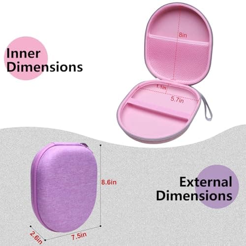 Headphone Headset Case Compatible with JBL/Anker/Sony/BERIBES/KVIDIO Wireless On-Ear Headphones, Black 6