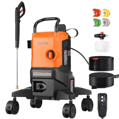 VEVOR Electric Pressure Washer, 2700 PSI 1.8 GPM, Powerful Cleaner with Foam Cannon & 4 Nozzles for Cars, Driveways, Fences, Patios, Home Cleaning