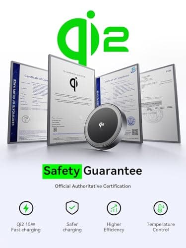 THREEKEY Qi2 MagSafe Charger, Magnetic Charger for iPhone 17/16/15/14/13/12 Series & Galaxy S25 Ultra, Qi2 Wireless Charger Dual-Sided Magnets, 15W Fast Charging Pad with 5FT USB-C Cable (Black) 8