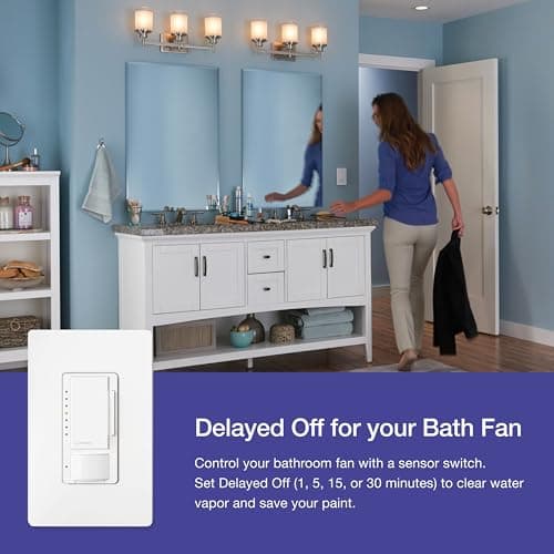 Lutron Maestro LED+ Motion Sensor/Dimmer Switch | 150W LED | Single Pole/Multi-Location | MSCL-OP153M-SW | Snow 8