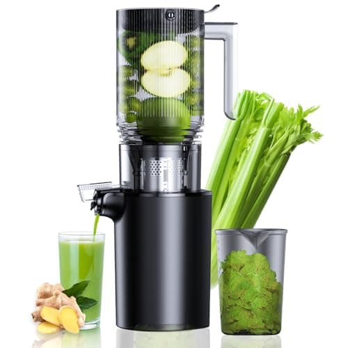 Juicer Machines, Cold Press Juicer with 5.4" Extra Large Feed Chute, Slow Masticating juicer for Whole Vegetables and Fruits, High Juice Yield, Easy to Clean.