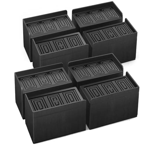 MYMULIKE Bed Risers 5 inch, 8 Pack Oversized Extra Large 7x4inch Post, 11000lbs Heavy Duty Couch Risers, L Shape Wide Opening Extra Large Furniture Risers for Bed, Couch, Sofa, Table, Chair