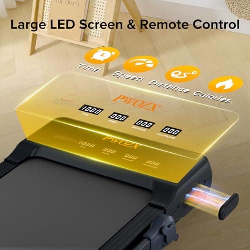Walking Pad Treadmill with 15% Auto Incline, Foldable Under Desk Treadmill 300lbs Capacity with Remote Control, 3.5 HP Walking Pad with Handle Bar & LED Display for Home Office Use 7