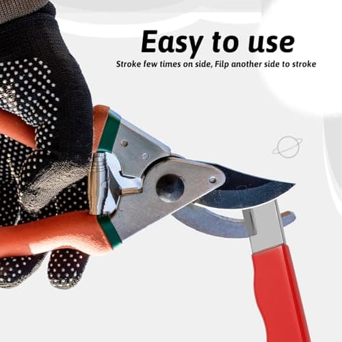 LXUEJIE 4 Pack Garden Tool Sharpener, Pruning Shears Blade Sharpener, Pocket Blade Sharpeners, Mini Portable Quick Edge Sharpening Multipurpose Usage Knife Sharpeners for Hedge Shears, Sickle, Scissor 7