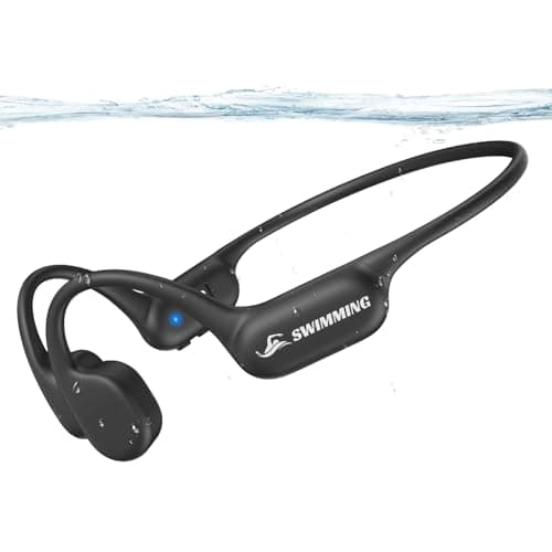 SAMVEK Swimming Headphones IP68 Waterproof, Bone Conduction Headphones MP3 Player Built-in 32G Memory, Bluetooth 5.4 Wireless Headset, Open Earphones Sports Suitable for Running, Cycling, Exercise